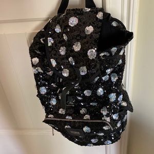 Victoria Secret PINK Black Sparkly Sequin Backpack